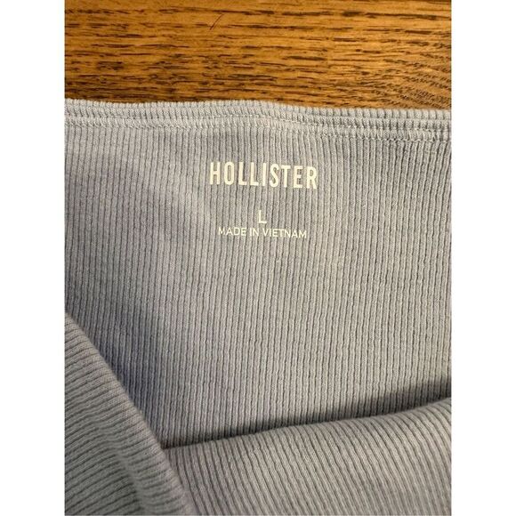 Hollister Light Blue Ribbed Strapless Tube Top Size Large New - Picture 2 of 4